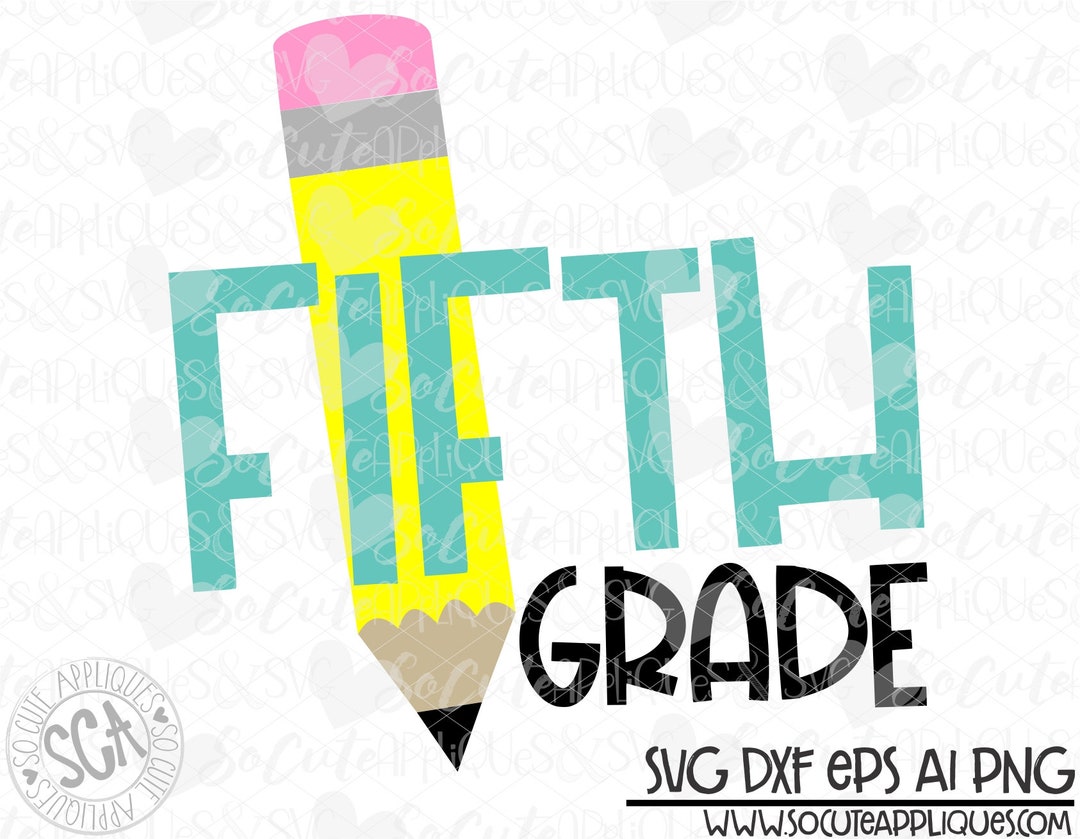Back to School 5th Grade SVG Pencil Svg School Cut File - Etsy