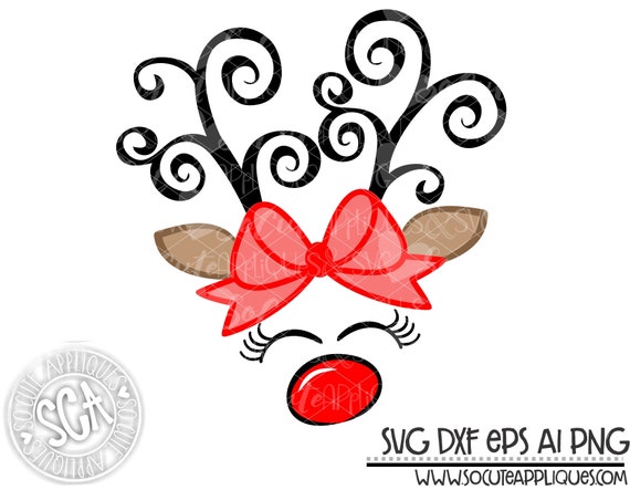 Download Reindeer Face Svg File Girly Reindeer Clipart Etsy
