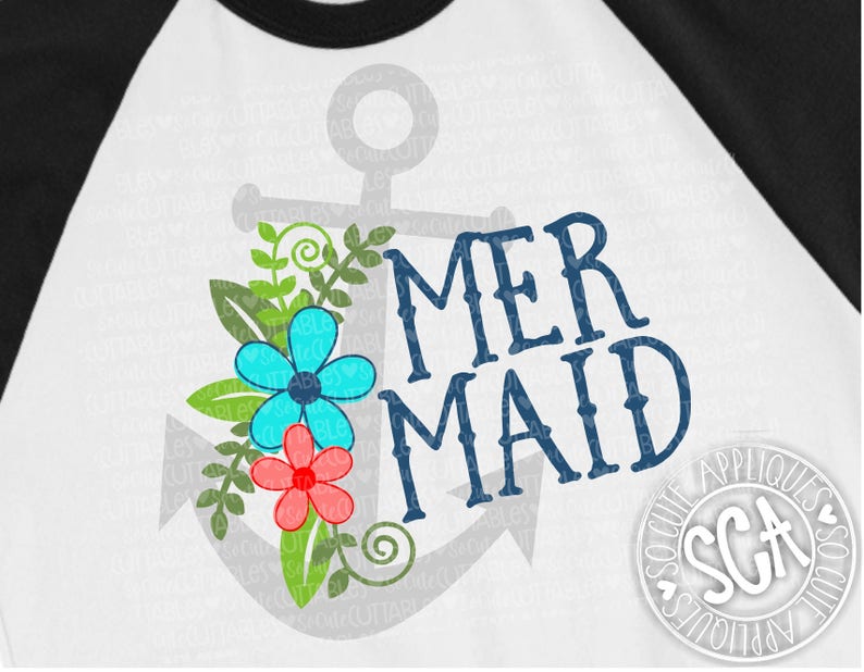 Mermaid svg Anchor SVG anchor flowers svg nautical svg | Etsy