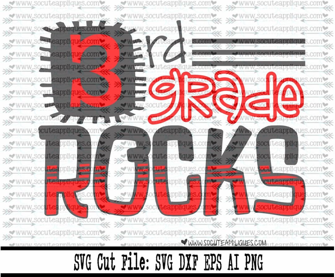 School Svg 3rd Grade Rocks Back to School Teacher Svg - Etsy