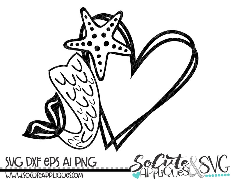 Mermaid Monogram Frame Svg Easy Cut Monogram Svg Design