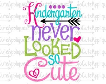 Kindergarten never looked so cute, back to school cut file svg, socuteappliques, silhouette cut file, cameo file