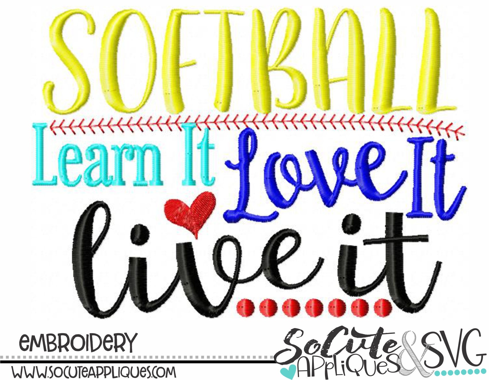 Softball sister Embroidery design applique softball embroidery little