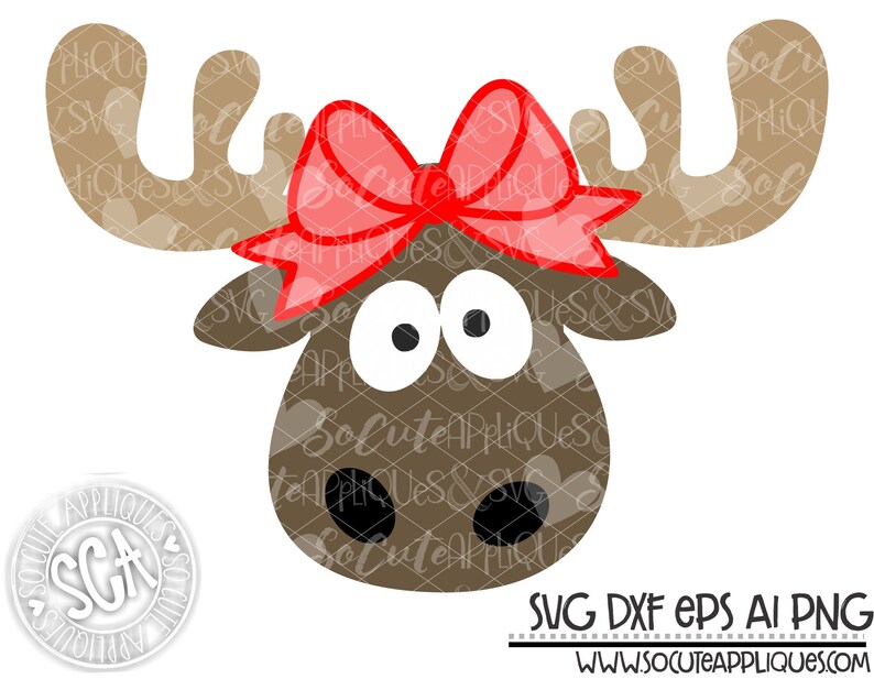 Download Moose with Christmas bow clipart Christmas svg design ...