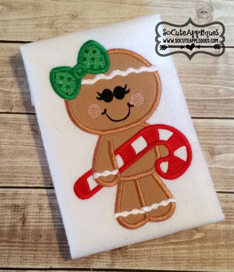 Gingerbread Girl Applique Embroidery Design 4x4 5x7 6x10 Etsy