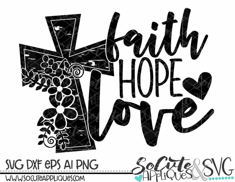 Faith hope love svg Cross clipart Easter cross Christian  Etsy