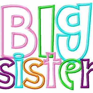 Embroidery Design 5x7 Big Sister Little Sister 5X7 New Baby | Etsy