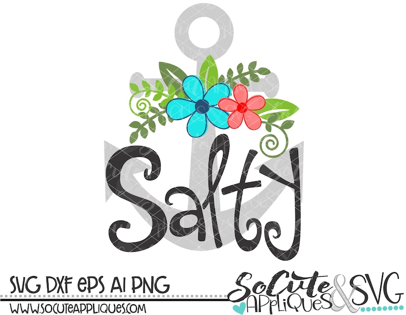 Download Anchor SVG mermaid svg salty flower anchor svg nautical | Etsy