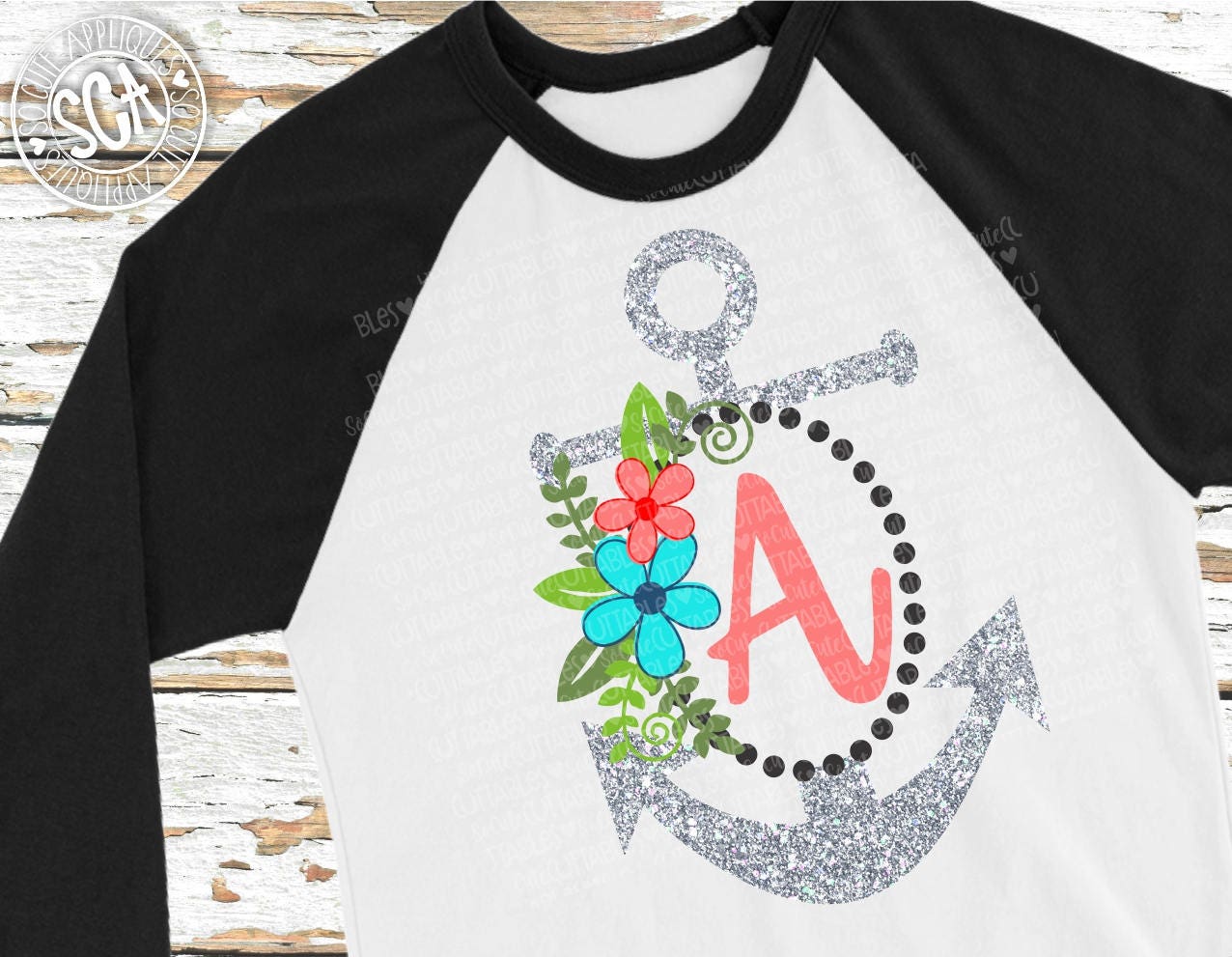 Download Anchor SVG monogram frame mermaid svg nautical svg beach ...