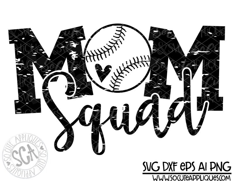 Mom squad baseball mom svg baseball clipart baseball mom softball m...