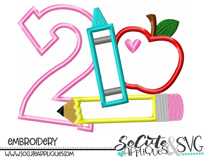 Back to School Embroidery Design Second Grade School Shirt Etsy