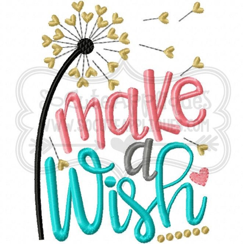 Make a Wish New Baby Embroidery Design 5x7 6x10 Valentine Etsy