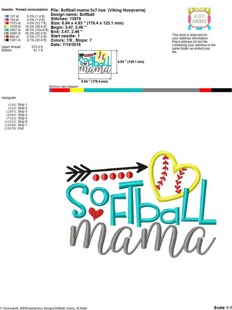 Softball Mama Embroidery Design 5x7 6x10 Embroidery Sayings Etsy