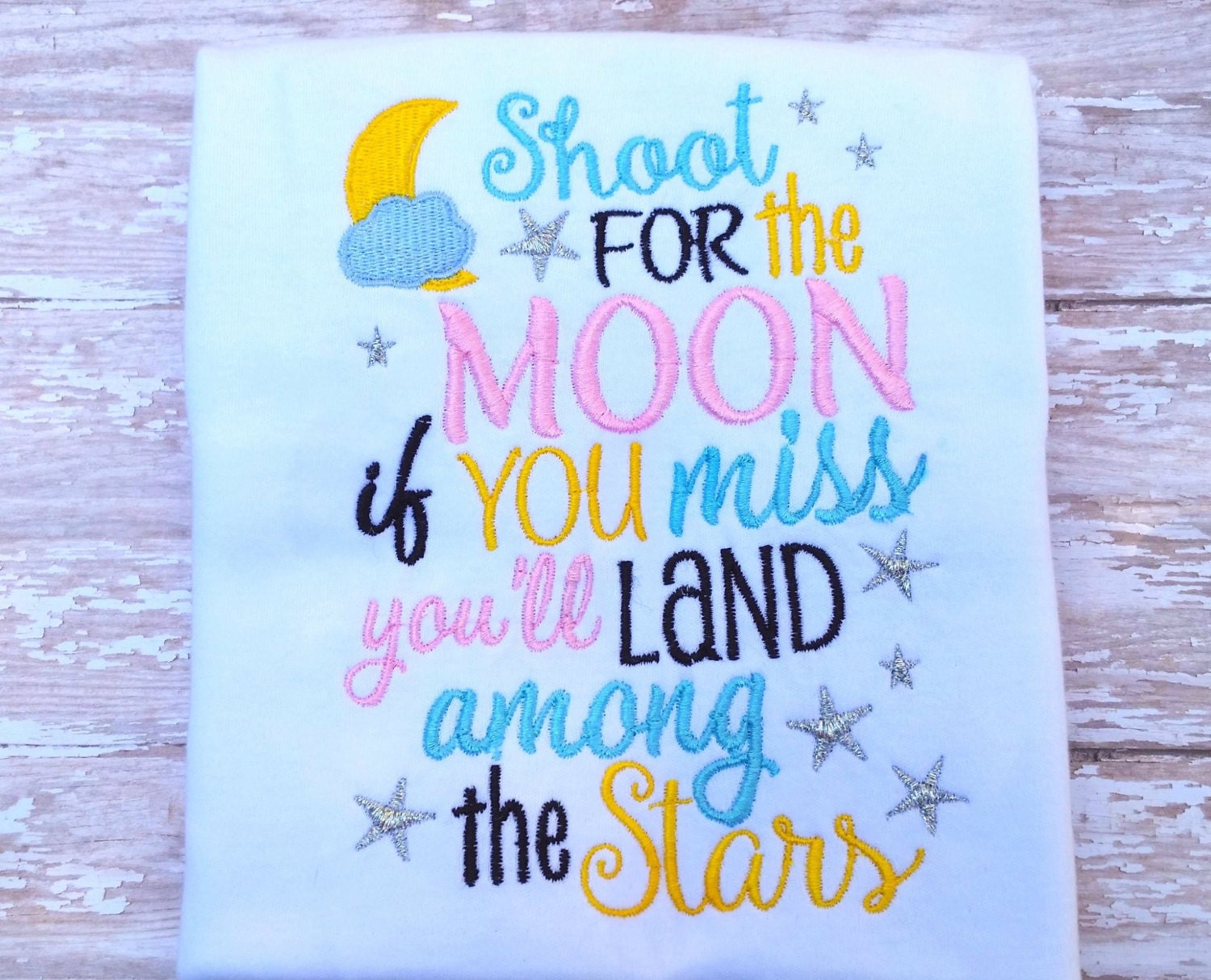 New Baby Embroidery Design Shoot for the Moon Embroidery - Etsy