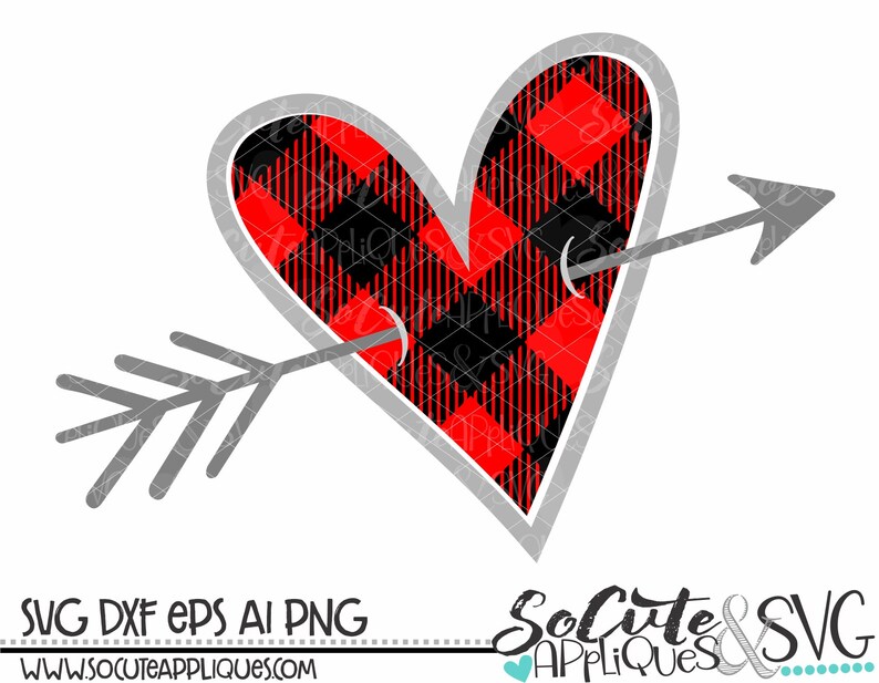 Heart arrow svg Heartbreaker svg Valentines Day SVG plaid ...