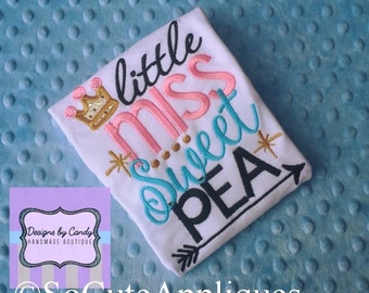 Embroidery design 5x7, Little Miss Sweet Pea, New baby girl, embroidery  sayings, socuteappliques, crown embroidery applique