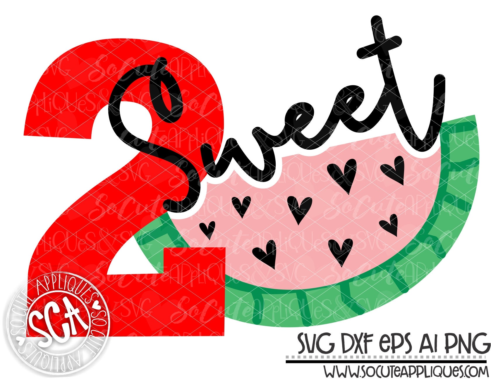 Birthday Two Sweet Watermelon Svg Birthday Svg Summer Svg Etsy