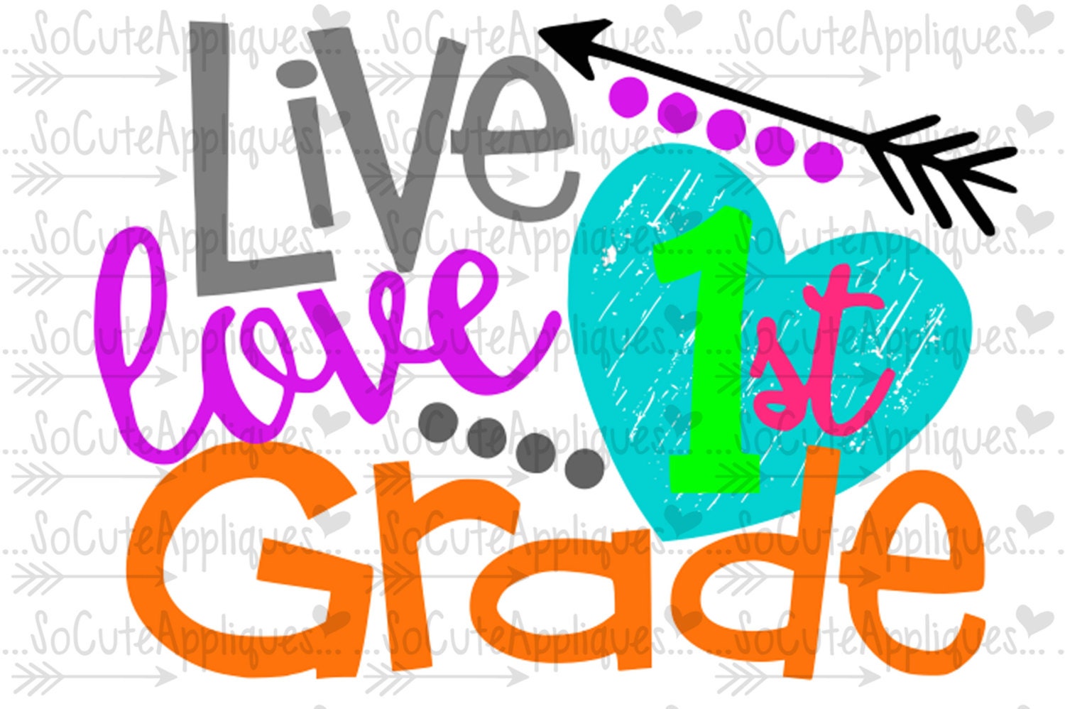 Download SVG DXF EPS Cut file live love 1st grade School svg back to | Etsy