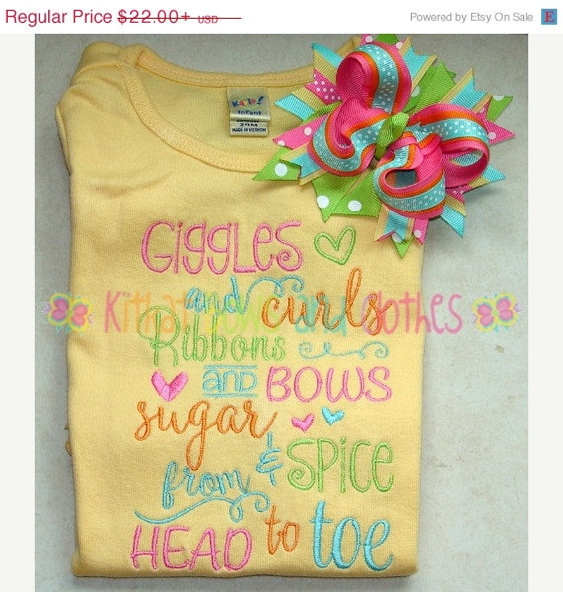 Embroidery design 5x7 Giggles and curls Ribbons and bows Sugar Etsy