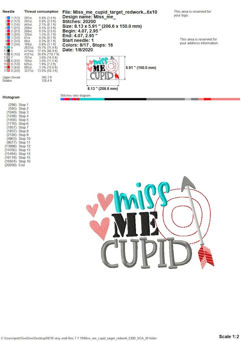 Valentines day embroidery Valentines Day Miss me Cupid design Embroidery socuteappliques Embroidery saying