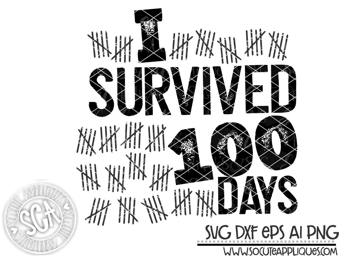 School Svg I Survived 100 Days of School Happy 100 Days - Etsy