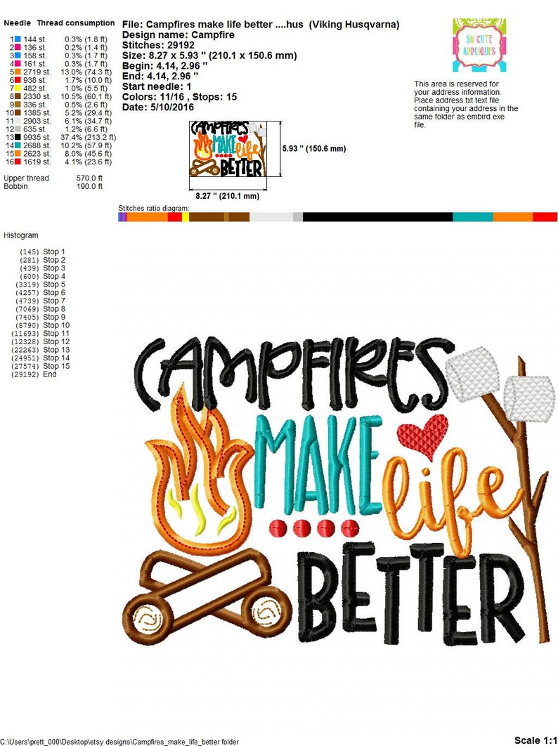 Campfires make life better embroidery design 5x7 6x10  etsy Campfires make life better embroidery design 5x7 6x10  etsy