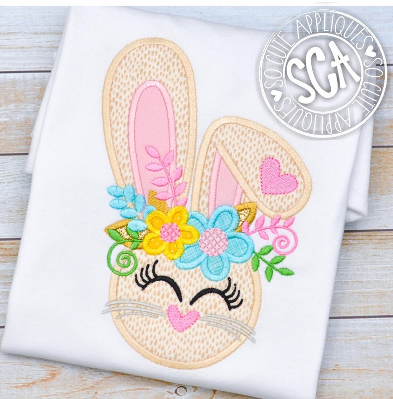 Easter Bunny Embroidery Design Easter Monogram Applique Etsy
