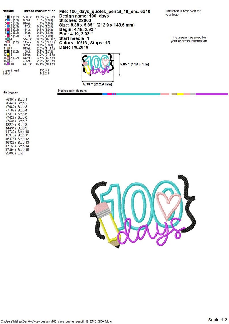 School embroidery design 100 days days one hundred days  etsy School embroidery design 100 days days one hundred days  etsy