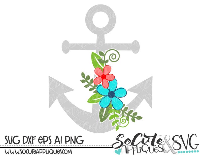 Download Anchor SVG mermaid svg anchor flowers svg nautical svg | Etsy