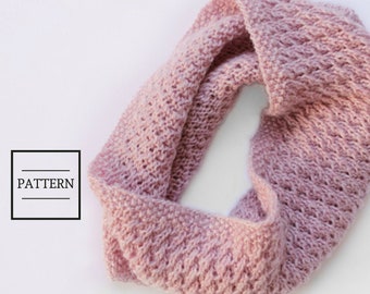 Cowl Knitting Pattern / Knit Cowl Pattern for Beginners / Infinity Scarf Knit Pattern / Knitted Cowl