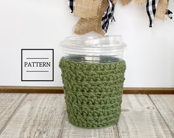 Crochet Iced Coffee Cup Cozy Pattern, Coffee Lover Gift, Easy Crochet Cold Coffee Sleeve, Iced Tea Cozy, Teacher Gift