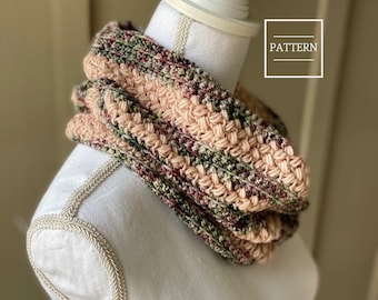 Crochet Cowl Pattern / DK Weight / Circle Scarf / Infinity Scarf / Easy Neckwarmer PDF