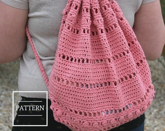 Beginner Friendly Crochet Drawstring Backpack Pattern / Crochet Purse / Handbag / Shoulder Bag / Summer Backpack Market Bag, Arrosa Backpack