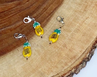 Pineapple Crochet Stitch Markers, Progress Keepers, Knitting Stitch Marker, Crochet Accessories, Project Bag Charms, Notions