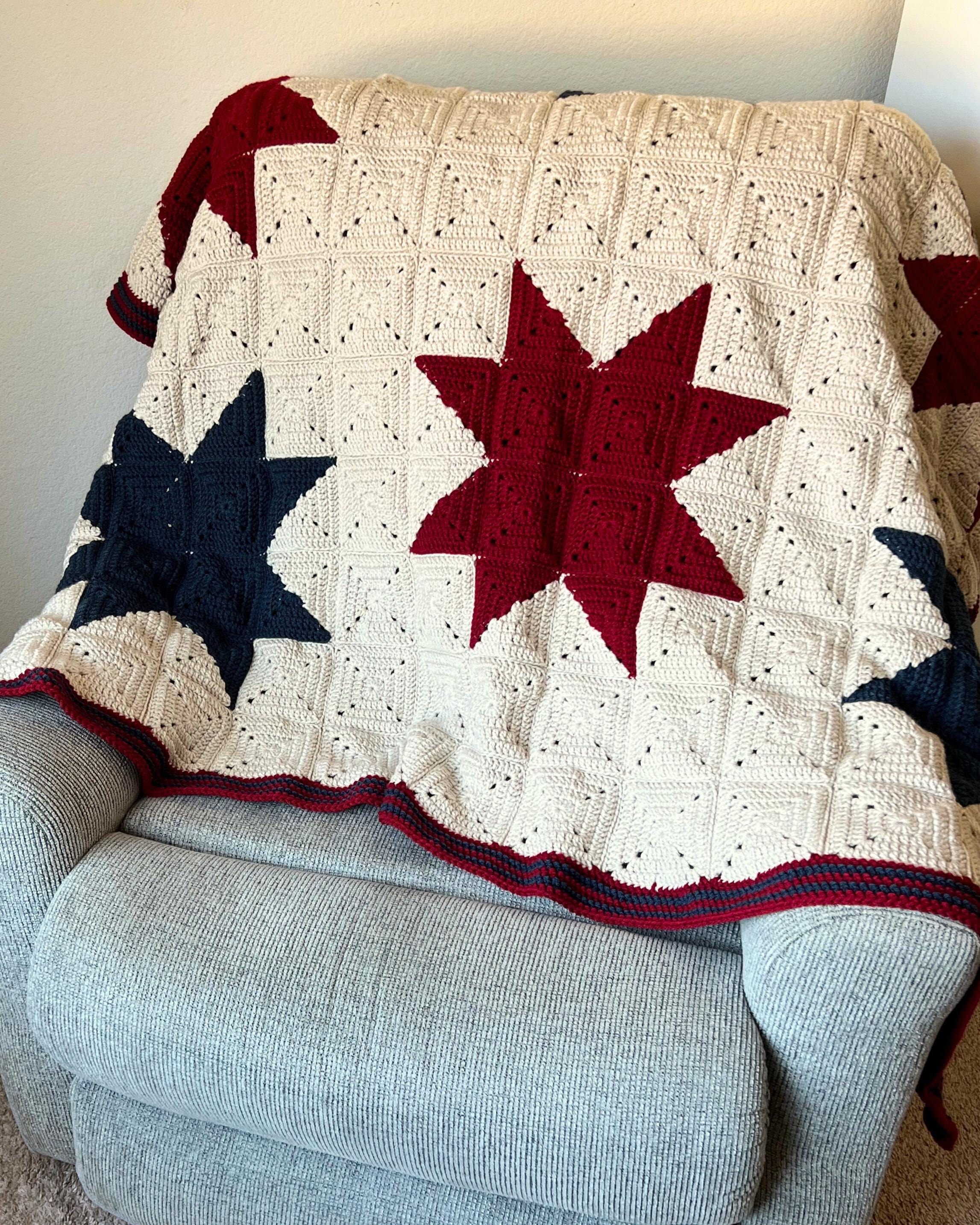 40 Fabulous Crochet Star Blankets and Patterns You Must Make 21 Crochet Vintage Star Quilt Blanket Pattern / Motif Afghan