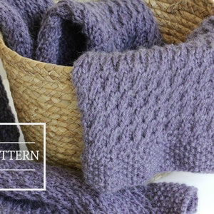 Langer Schal Einfaches Strickmuster für Anfänger, einfaches Strickschal-Muster