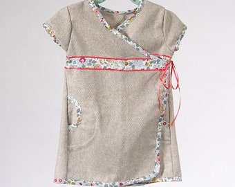 In stock: girls tunic or top with details in Liberty of london fabric, sizes 2-10 years