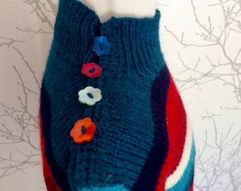 En stock: sudolor o jersey de punto a mano para niños, talla 4-6 años