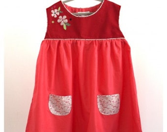 In stock: girls tunic or top with details in Liberty of london fabric, size 4 years