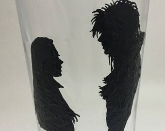 Labyrinth Hand Painted Beer Glass