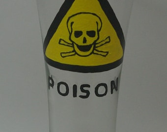 Poison Hand Painted Beer Glass