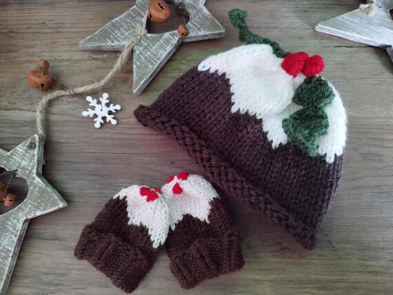 Bonnet De Noël Tricoté à La Main Avec Variations De Taille Pour Nouveau-né - France