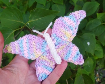 Knitted butterfly decoration gift wedding favours pincushion keyring