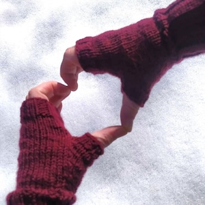 Hand knit fingerless gloves for men and women unisex