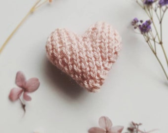 Handmade knitted heart decoration gift for weddings keepsakes baby