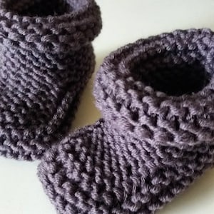 Knitted baby booties for boy or girl
