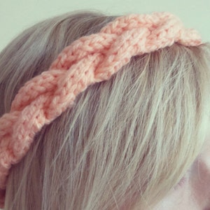 Chunky handknit braided cable headband