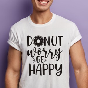 Donut svg quote by Oxee, hand drawn Doughnut lovers svg, donut worry svg, donut quotes svg, donuts t shirt svg