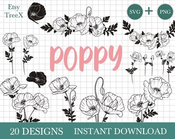 Poppy Flower Svg Etsy