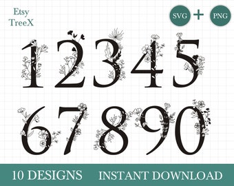 Download Floral Number Svg Etsy